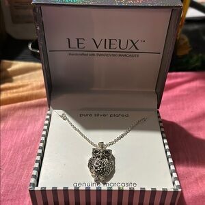 Vintage Silver Owl Pendant Necklace